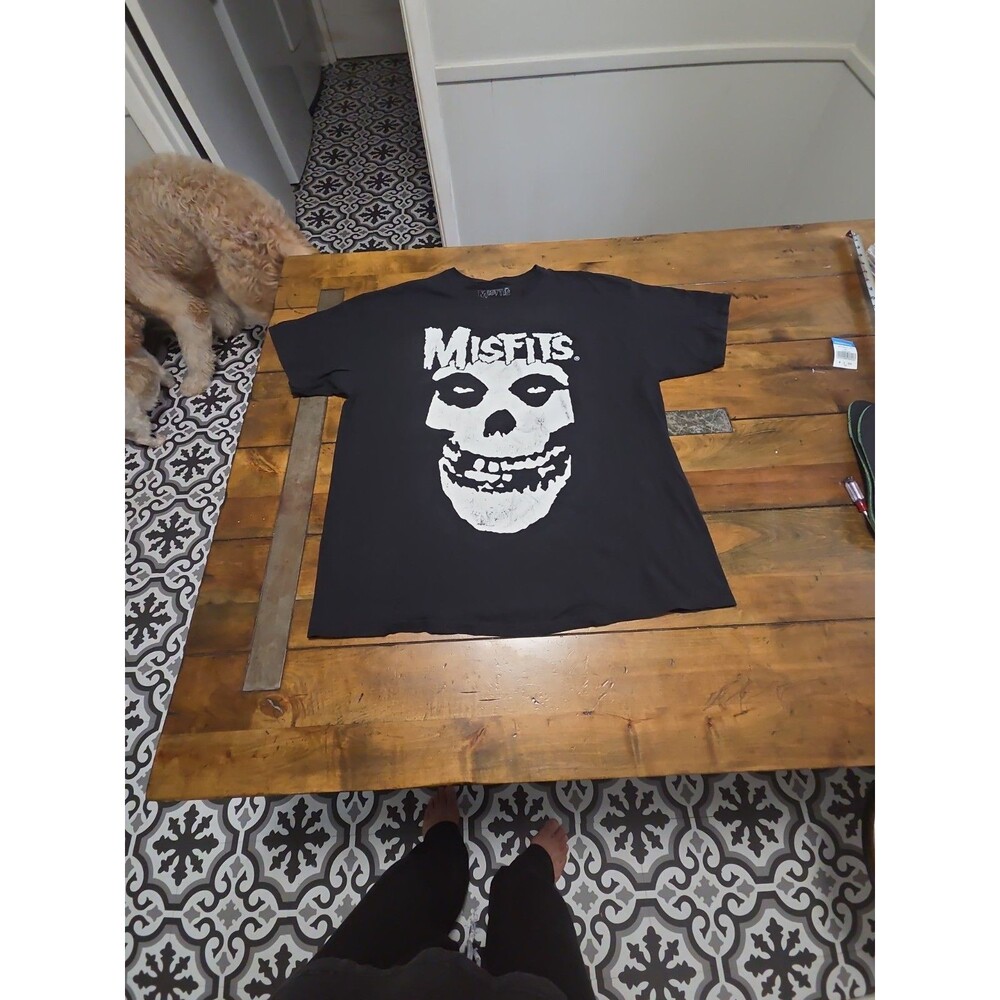 Misfits Classic Fiend Skull T Shirt Black Graphic Band Tee Punk Rock
